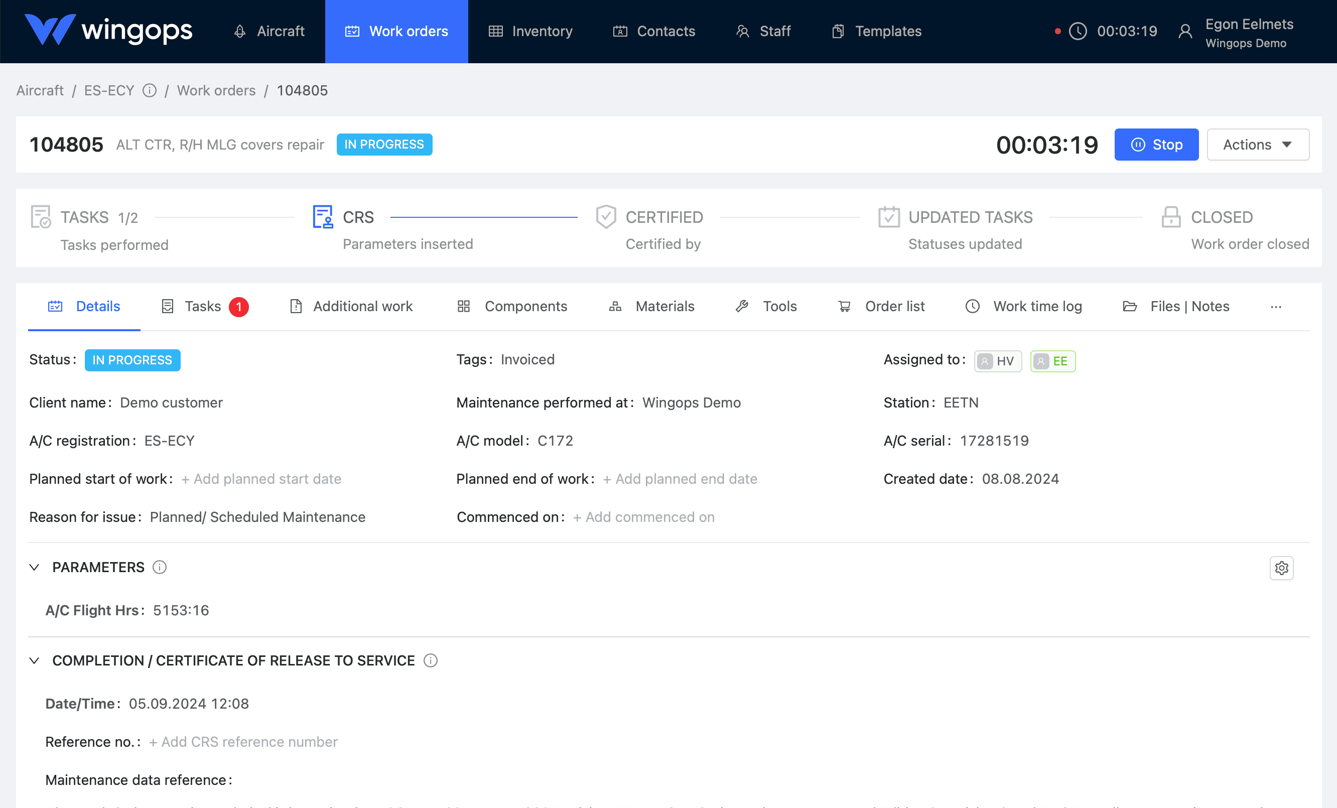 Maintenance Processes Tracking